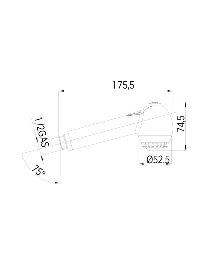 Bossini Kappa-gom Kitchen shower 52.5 mm chrome