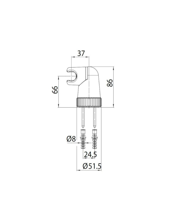 Supporto doccia Bossini orientabile in ABS con ghiera C02000