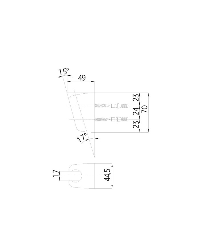 Bossini Fixed shower support in chromed ABS