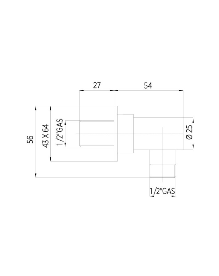 Presa acqua da 1/2 quadra con rosone cromo  Bossini V00267