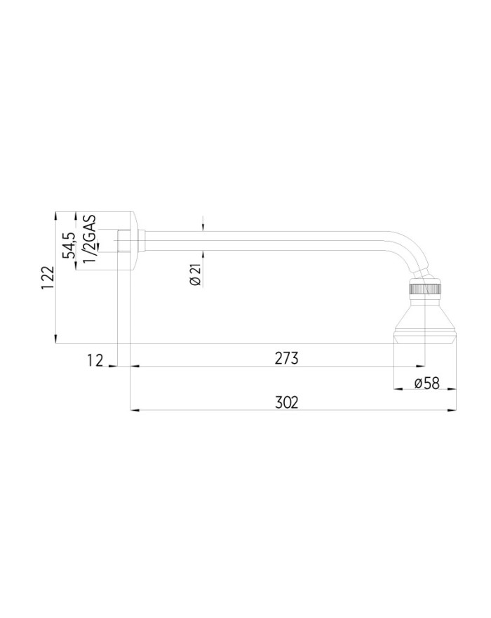 Bossini Mercury Brass shower arm H22002D