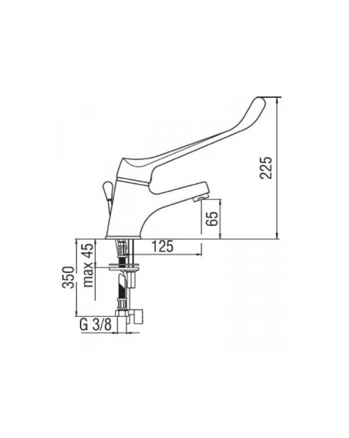 Nobili Basin mixer with clinical lever and chrome waste