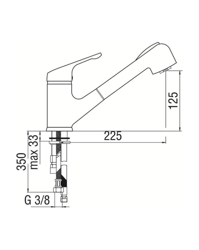 Nobili Hera single hole sink mixer