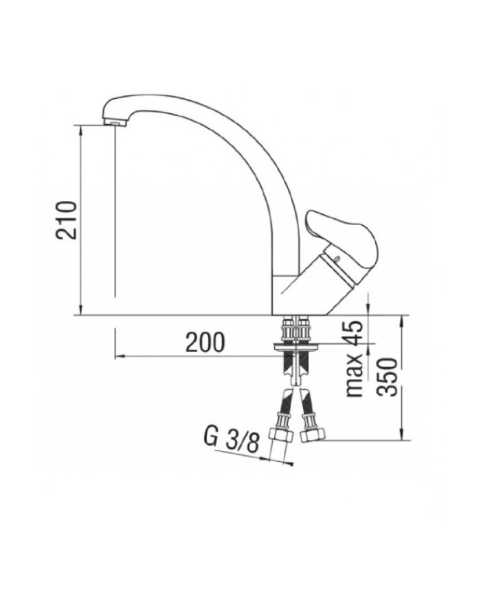 Nobili Hera high neck sink mixer