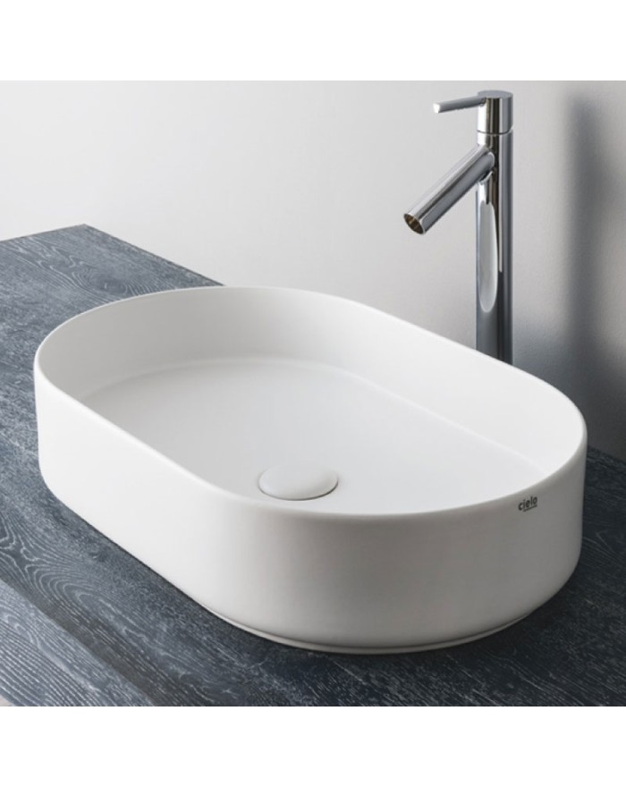 Ceramica Cielo Shui Comfort Glossy white oval lay-on washbasin