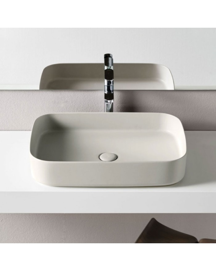 Lavabo da appoggio in ceramica Miyuki colore Bianco Lucido