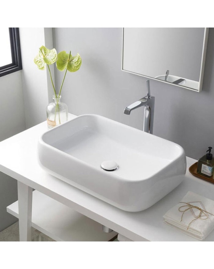 Ceramica Cielo Shui Comfort Countertop washbasin 60x40 cm glossy white