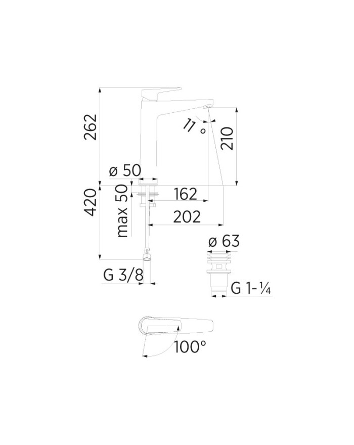 Miscelatore Nobili Nobi monocomando per lavabo cromo NBH84128/2CR