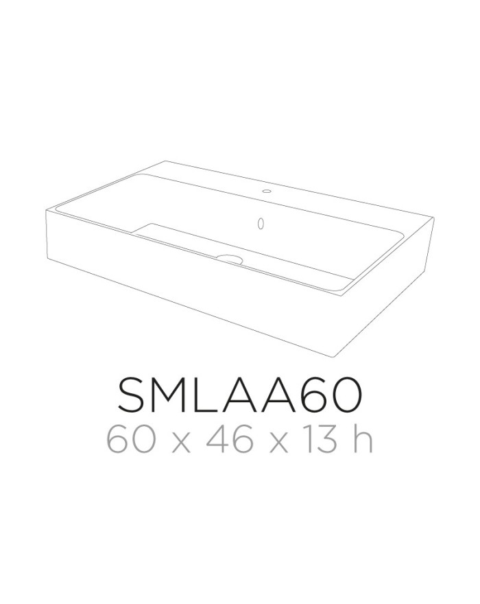 Lavabo rettangolare 60 cm Ceramica Cielo Smile SMLAA60