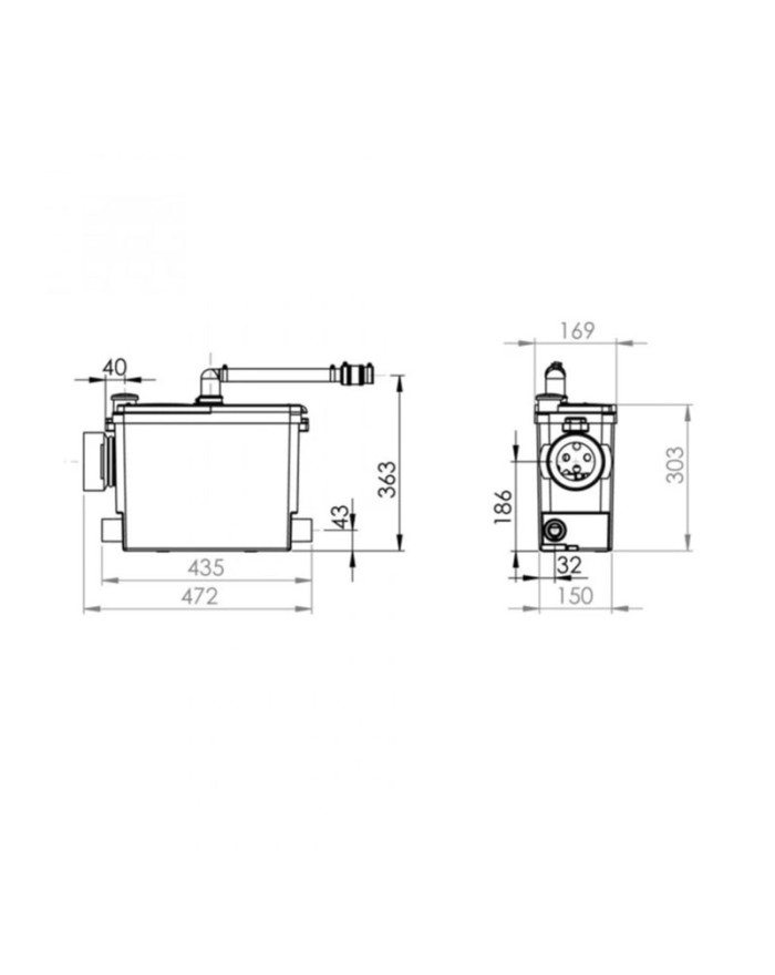 SFA Sanitrit Sanipack Pro UP Built-in shredder