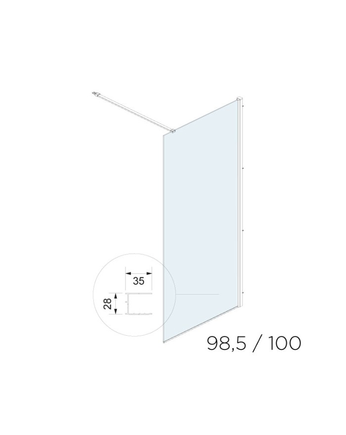 SFA Kinedo Walk-in Fixed Wall 8 mm 100 cm