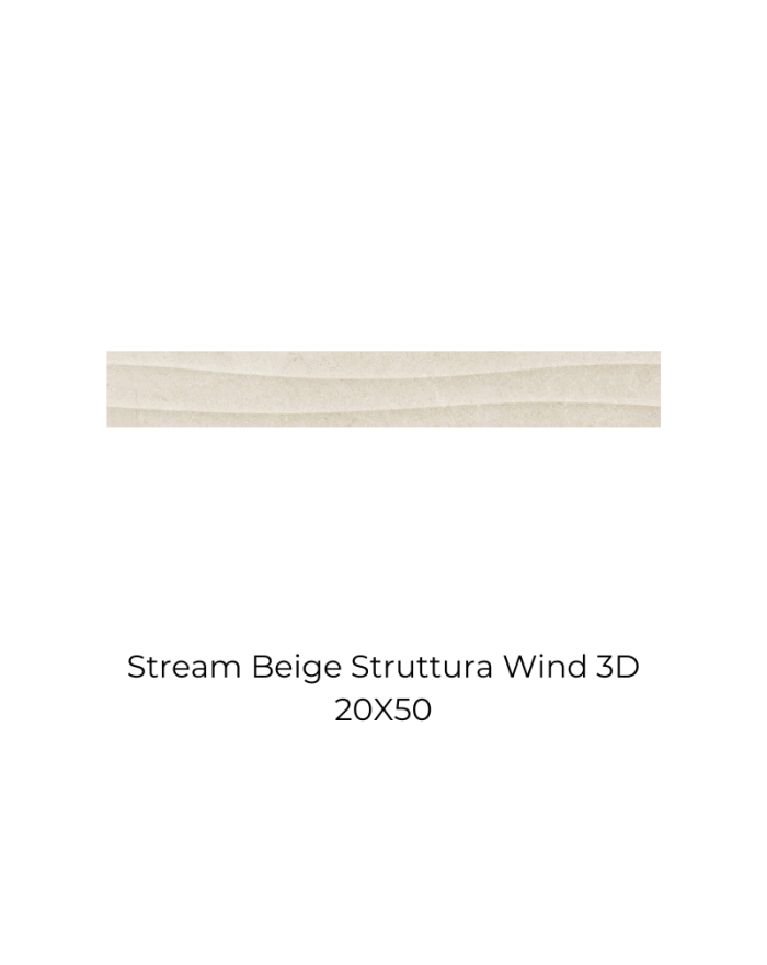 Marazzi Stream Beige tile with wind 3D structure 20x50 cm