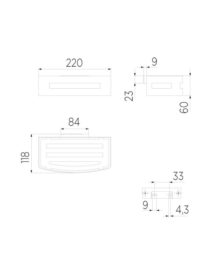 Hotellerie Cestino sganciabile rettangolare 22x12 cm INDA cromo AV151FAL