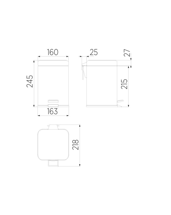 INDA Hotellerie Paper bin with lid and pedal 3 lt