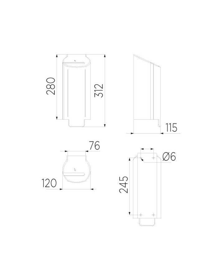 Hotellerie INDA Spandisapone a parete in alluminio anodizzato AV4670AL