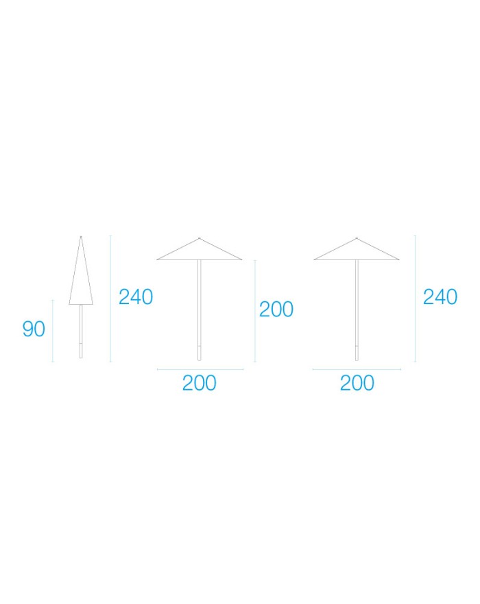 EMU Shade Parasol 200x200 cm aluminium/white