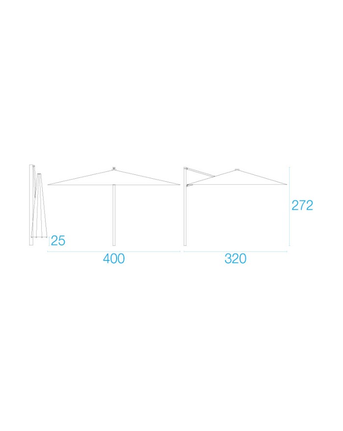 EMU Shade Umbrella 300x400 cm matt white/white