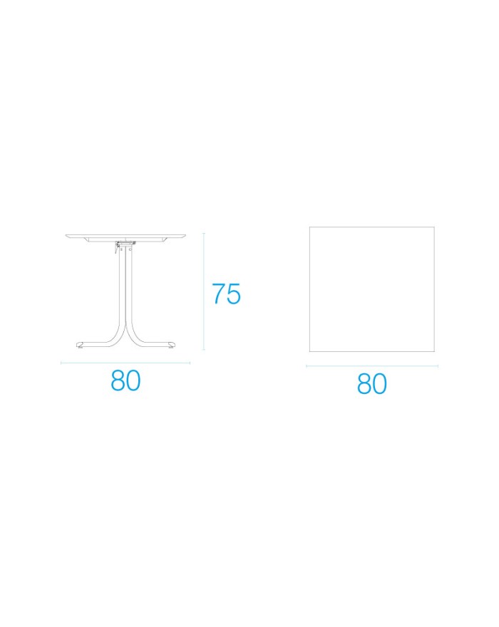 EMU Table System Tavolo abbattibile da giardino 80x80 cm bianco