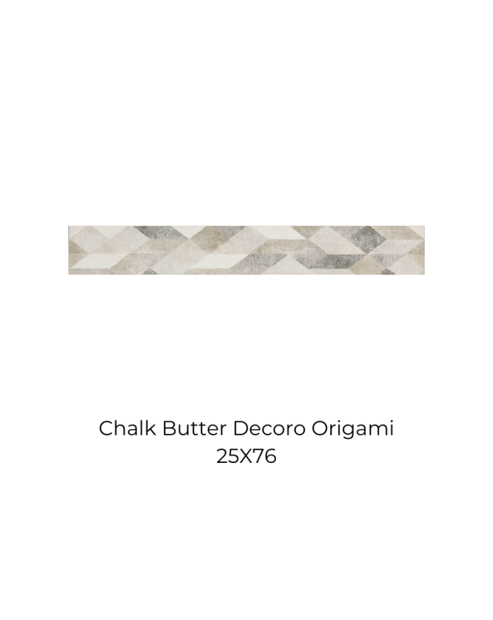 Marazzi Chalk butter origami decoration tile 25x76 cm