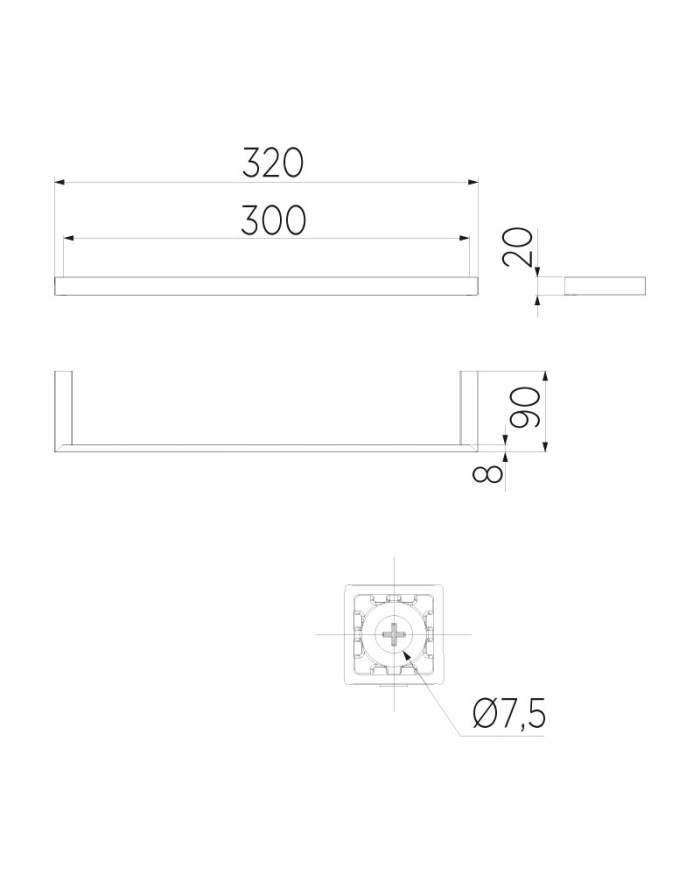 Portasalviette lineare INDA Divo cromo 30 cm A1518ACR