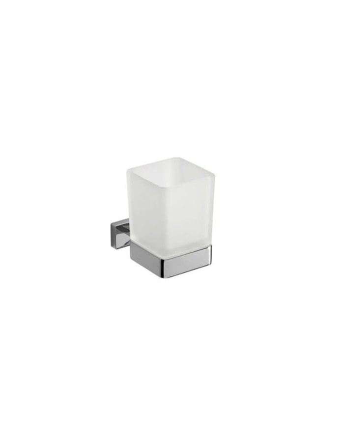 INDA Lea Wall mounted tumbler holder with satin glass tumbler