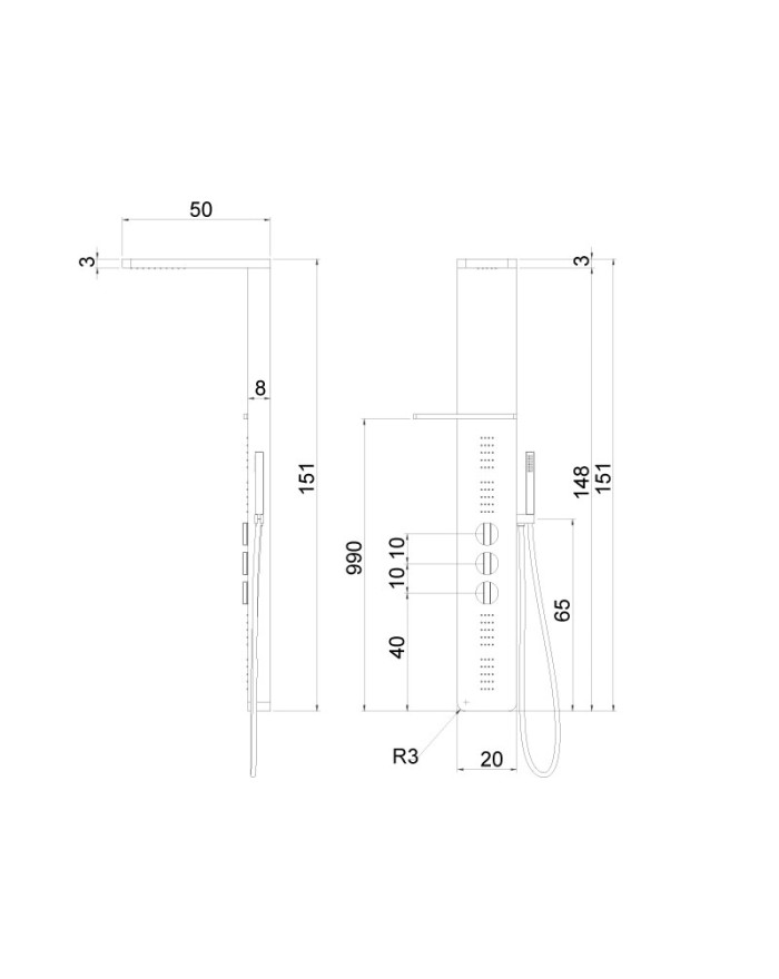 SFA Kinedo Easy Shower Black shower column