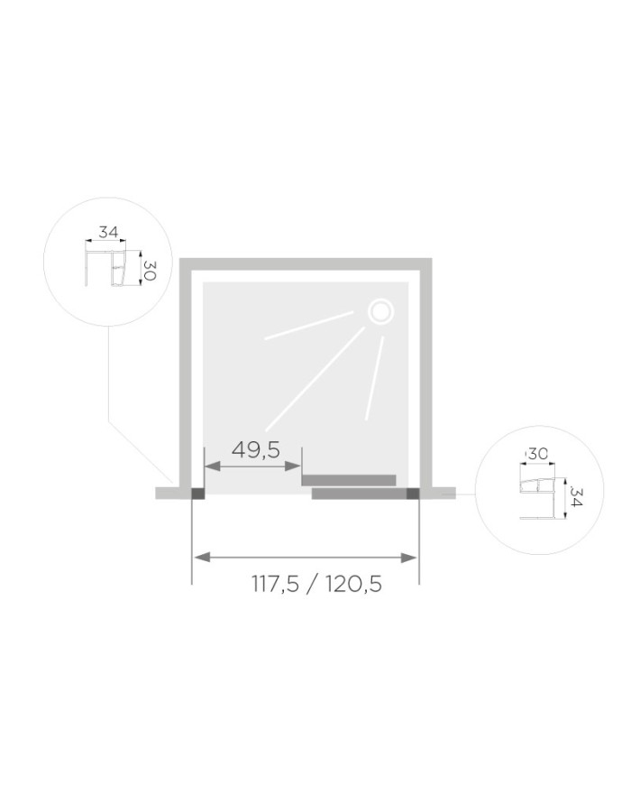 SFA Kinedo Fixed Wall for Shower Enclosure GL6 70 cm