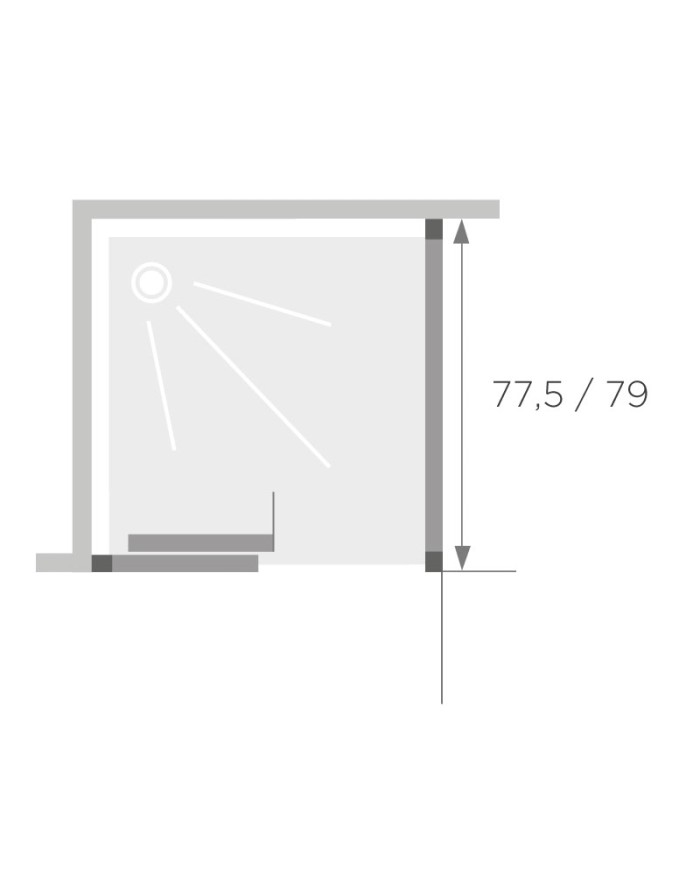 SFA Kinedo Fixed Wall for Shower Enclosure GL6 80 cm