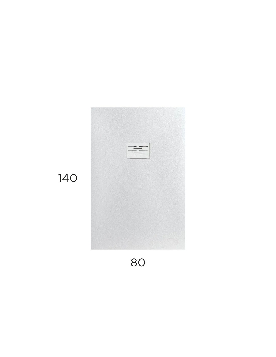 Ardesia Matt Piatto Doccia 140X80 Bianco Completo Di Piletta In Tinta –