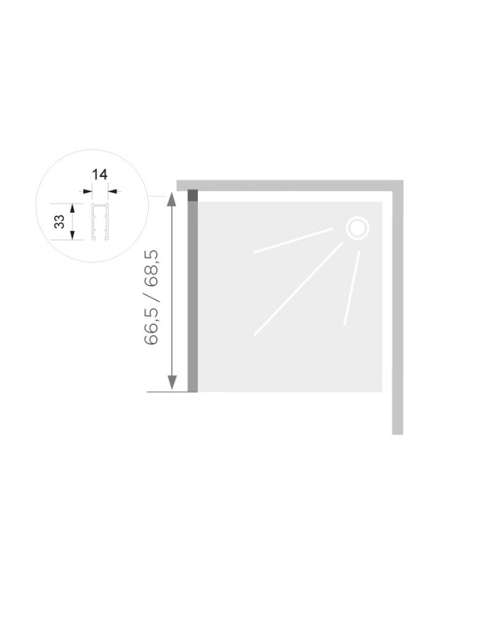 SFA Kinedo Fixed side door for 70 cm Fast 2000 shower enclosure