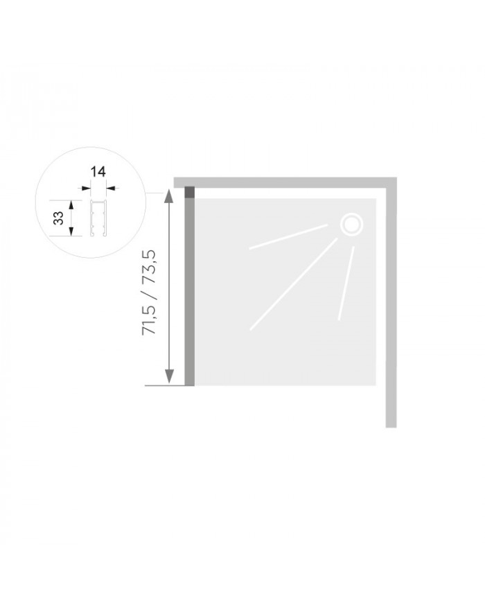 SFA Kinedo Fixed side door for 75 cm Fast 2000 shower enclosure