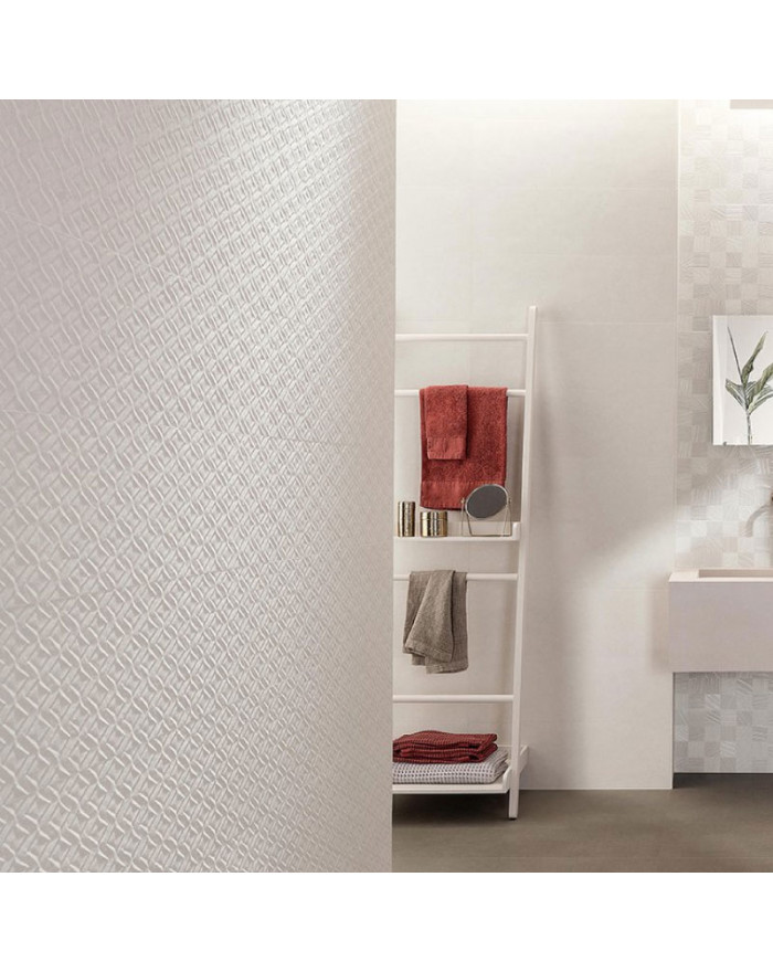 FAP Ceramiche Sheer Drap White Tile 25x75 cm