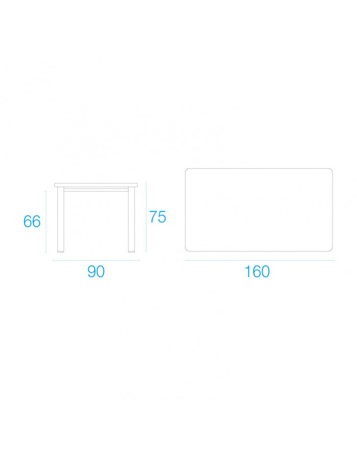 EMU Star Rectangular table 160x90 cm for white garden