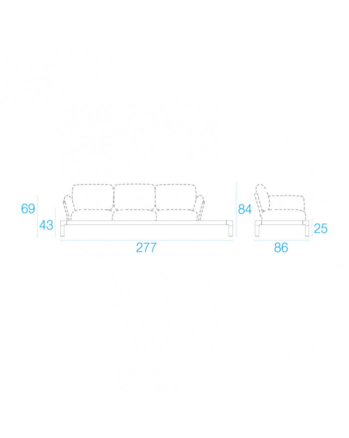 EMU Tami 3 seater sofa Black