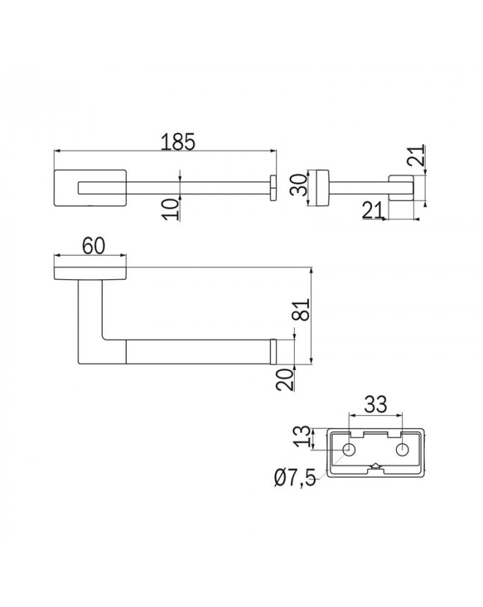 INDA Lea Chrome right roll holder