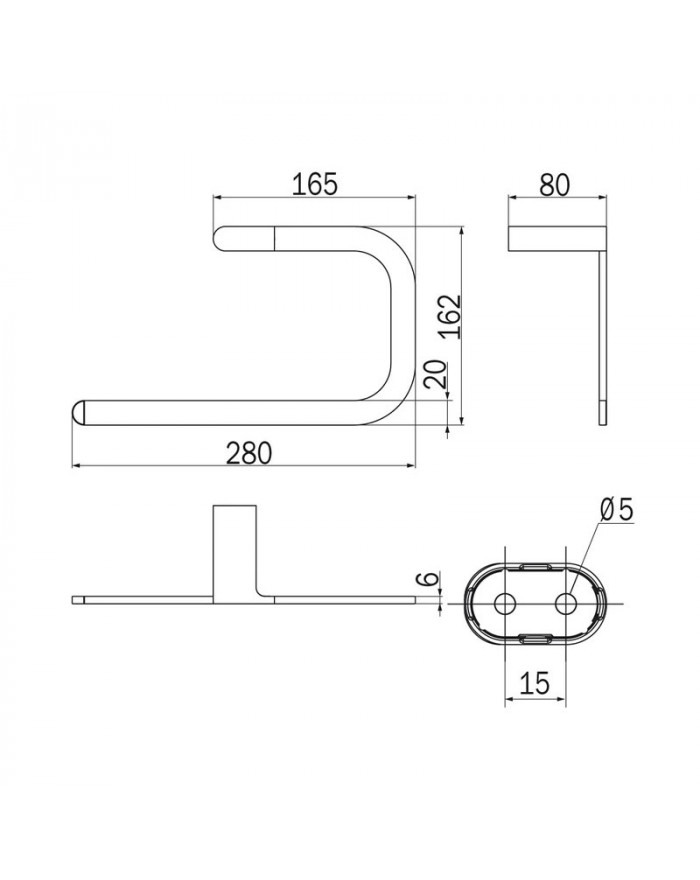 INDA Mito Towel holder with chrome ring