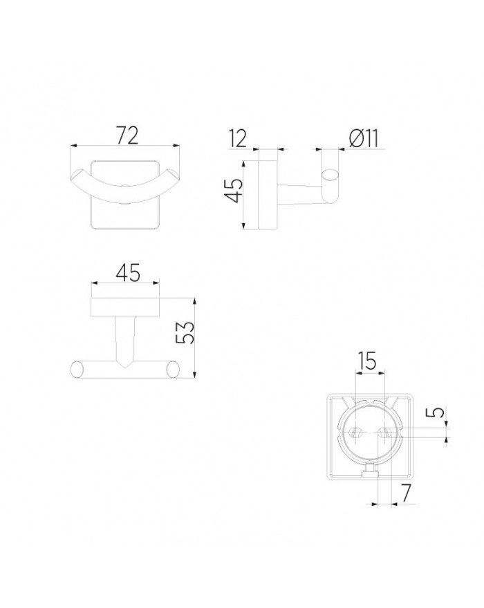 INDA Forum Quadra Double chrome coat hanger