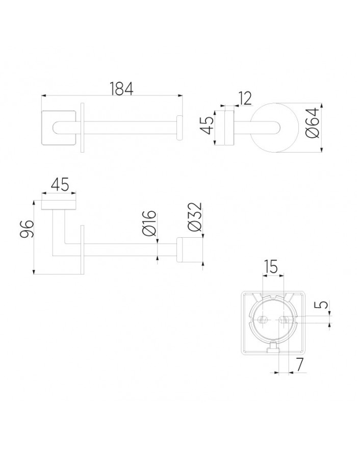 Forum Quadra Portarotolo Cromo INDA A30250CR