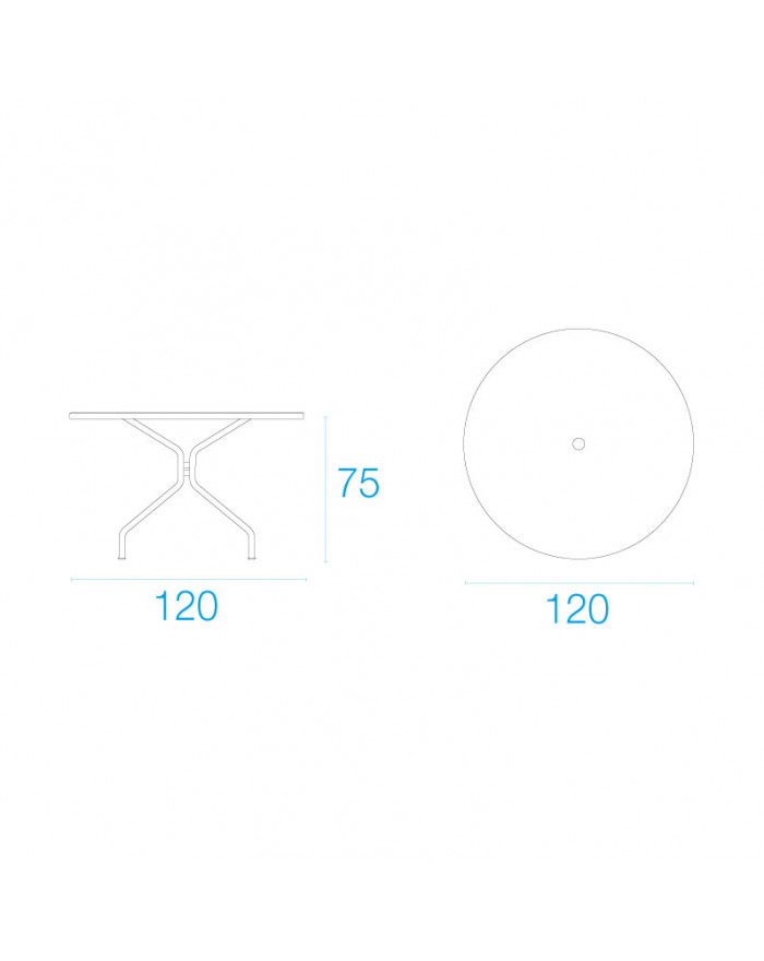 EMU Combi Round Ø120 Garden Table Matt White