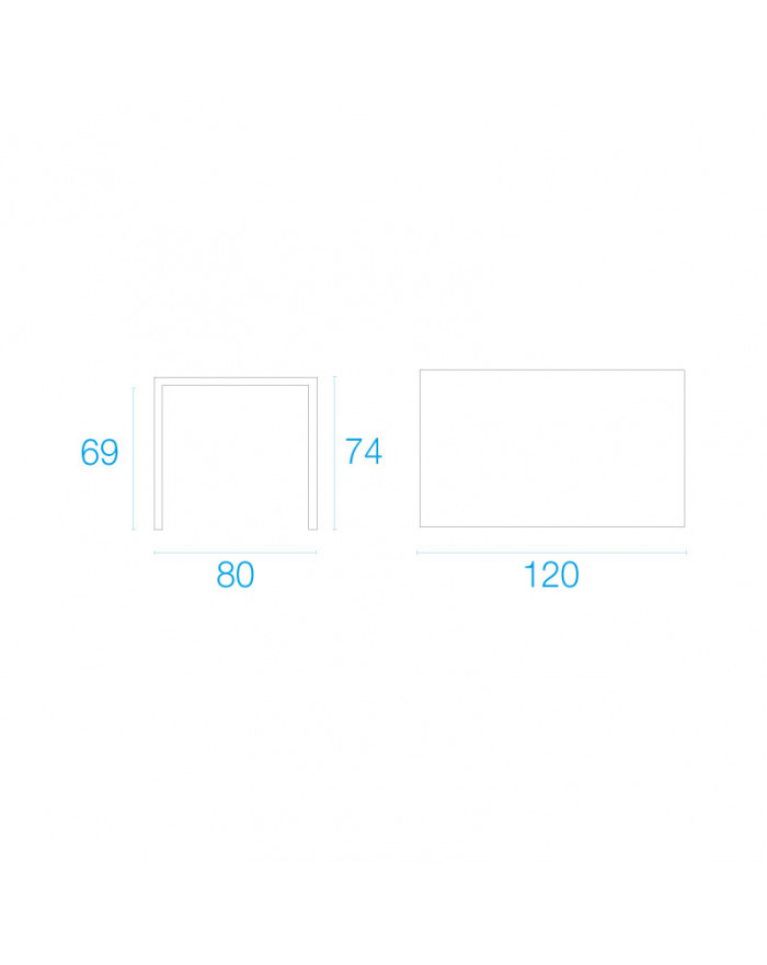 EMU Nova Rectangular Table 120x80 cm White