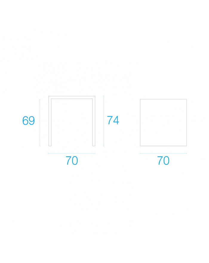 EMU Nova Square Table 70x70 cm Matt White