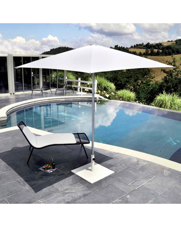 EMU Shade Square base for umbrella in Matt White concrete