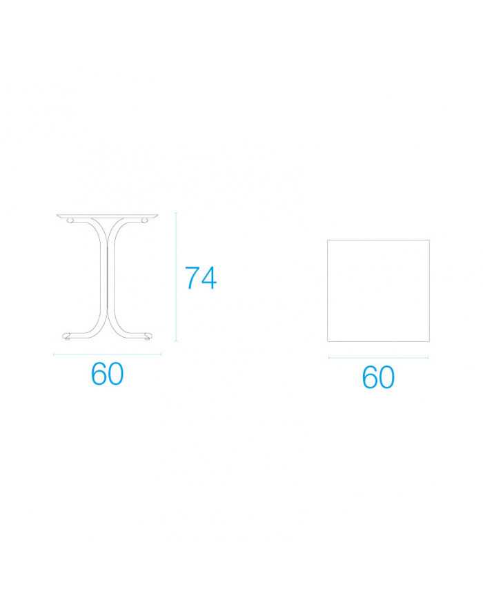 EMU Table System Low garden table 60x60 Matt White