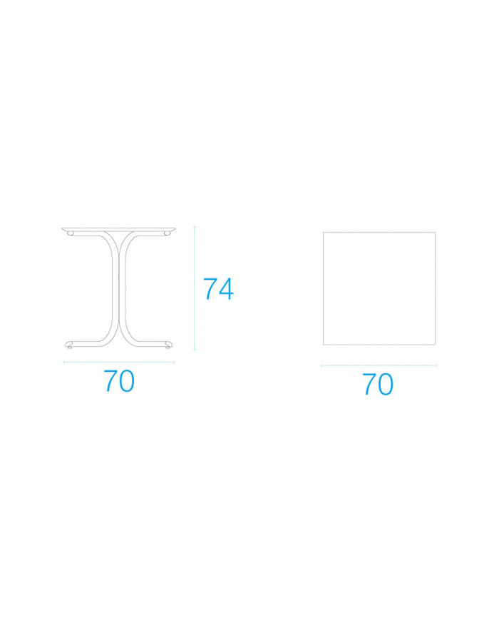 EMU Table System Low garden table 70x70 Matt White