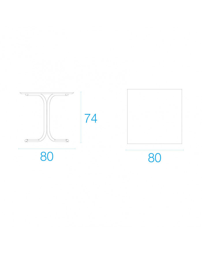 Table System Tavolo basso da giardino  80x80 Bianco Opaco EMU3116223