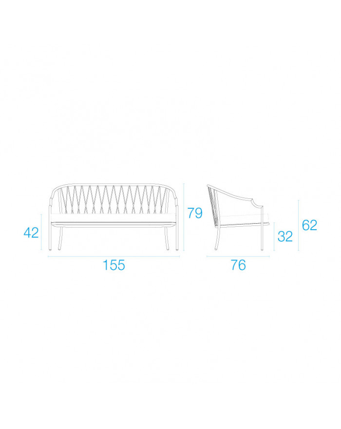 EMU Como Matt White two-seater garden sofa