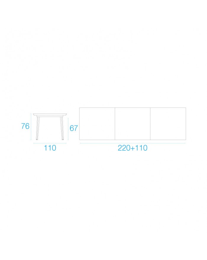 EMU imperial Extendable table 110x220+110 cm White