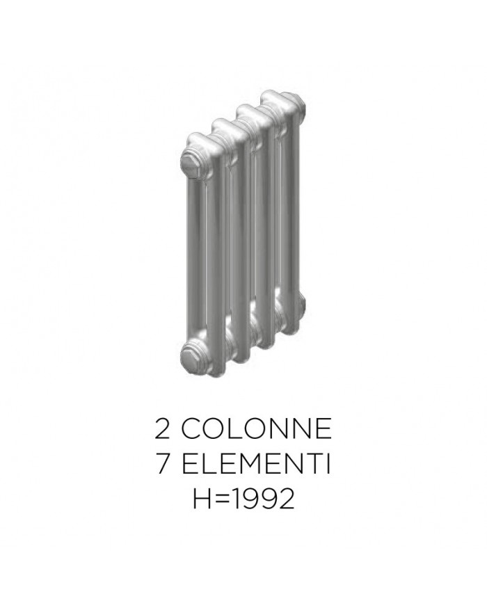 Radiatore tubolare Charleston a 2 colonne e 7 elementi Zehnder S001 2200-007-S001-9016