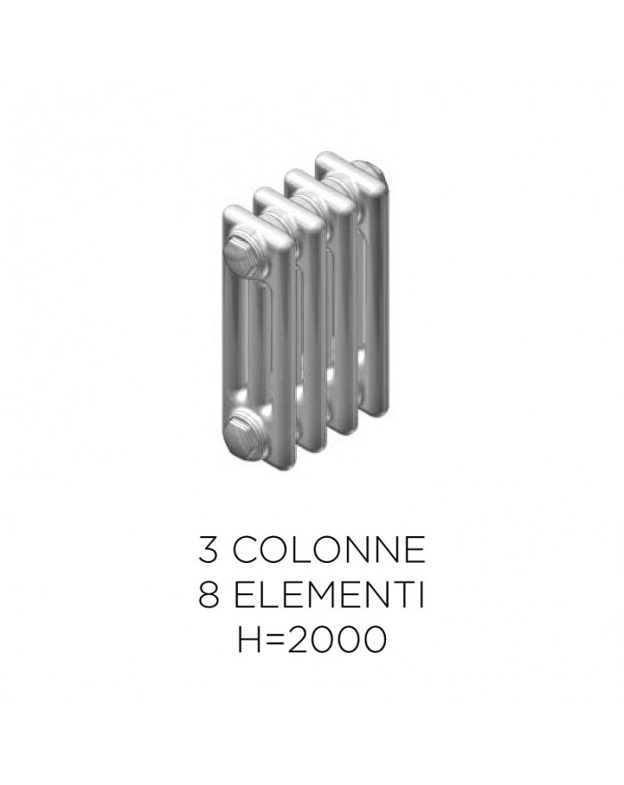 Zehnder Charleston tubular radiator with 3 columns h 2 m and 8 elements S001