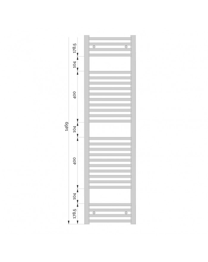 Radiatore scaldasalviette 1469x450 mm Cromo Zehnder Aura PBCN-150-045-3580-00